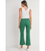 Just Black Denim High Rise Tonal Crop Flare Jean Green