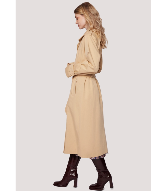 High Bluff Cinched Waist Trench Coat Sand