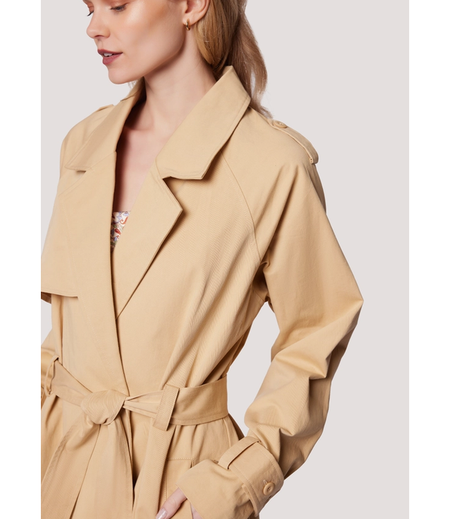 High Bluff Cinched Waist Trench Coat Sand
