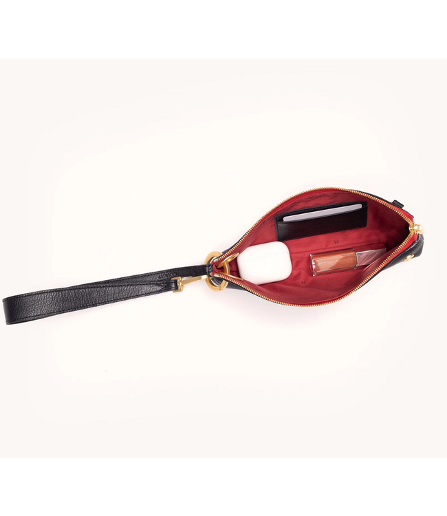 Hammitt Nash Pochette Handbag Black BG Red Zip