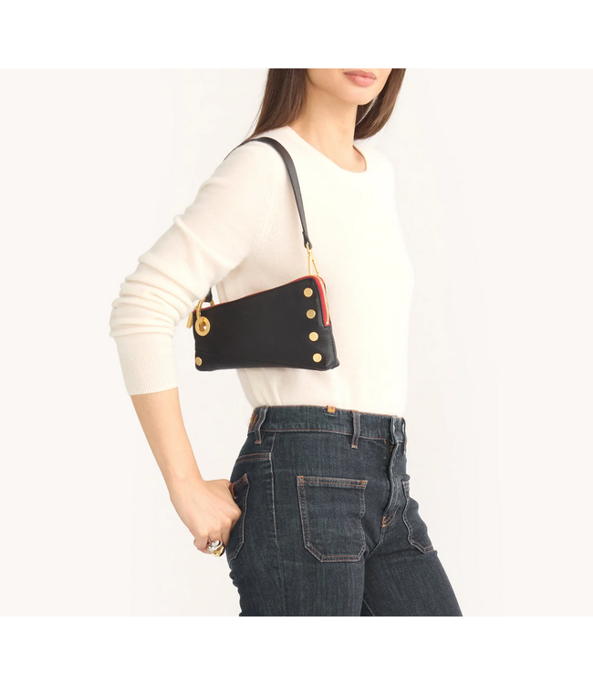 Hammitt Nash Pochette Handbag Black BG Red Zip