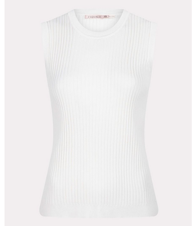 Esqualo Sleeveless Rib Top Off White