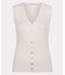 Esqualo Sleeveless Top V-Neck Buttons Sand