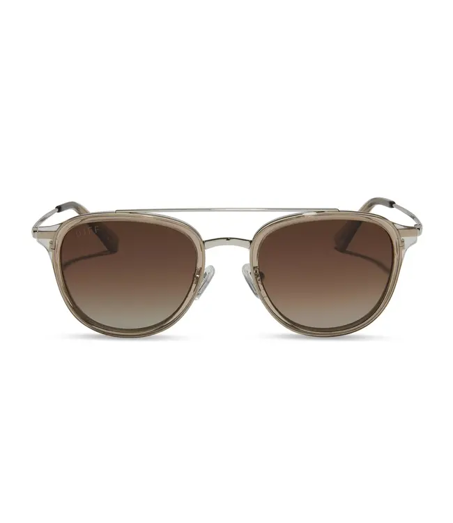 Diff Eyewear Camden Sunglasses Polarized Vintage Crystal/BRN