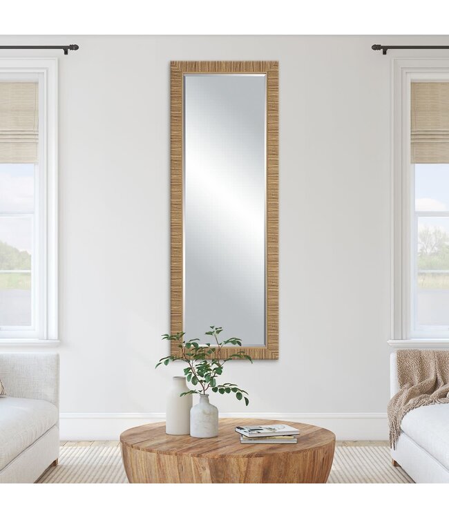 Rattan Floor Length Mirror 25 X 70"