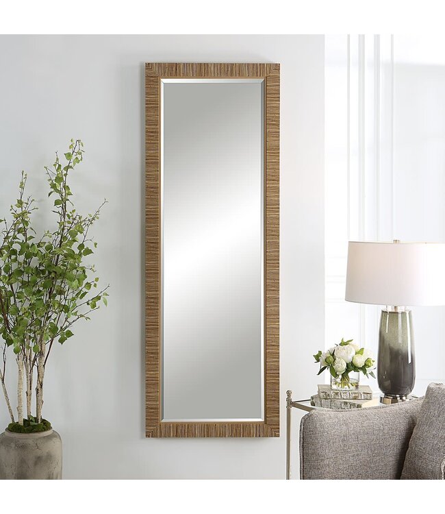Rattan Floor Length Mirror 25 X 70"