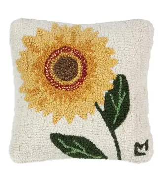 Sunflower Bloom Wool Pillow 14 x 14"