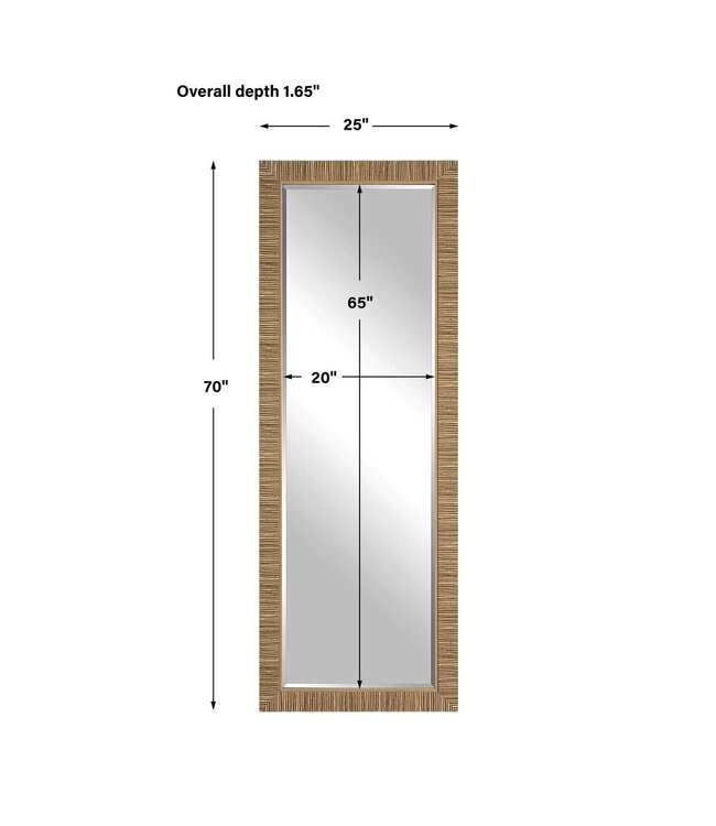 Rattan Floor Length Mirror 25 X 70"