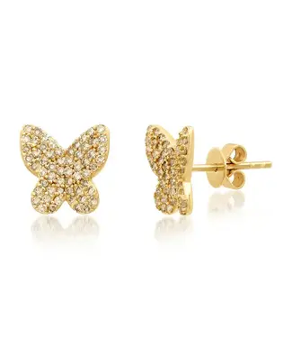 Jen Hansen Fine Diamond Butterfly Stud Earrings