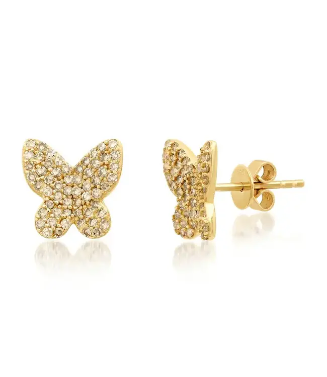 Jen Hansen Fine Diamond Butterfly Stud Earrings