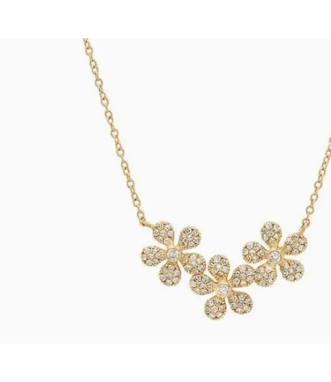 Jen Hansen Fine 3 Daisies Diamond Necklace