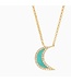 Jen Hansen Fine Turquoise Enamel Crescent Moon