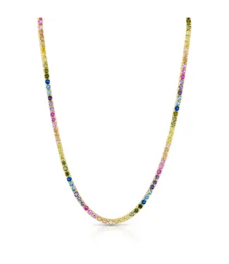 Jen Hansen Demi-Fine Rainbow Tennis Necklace