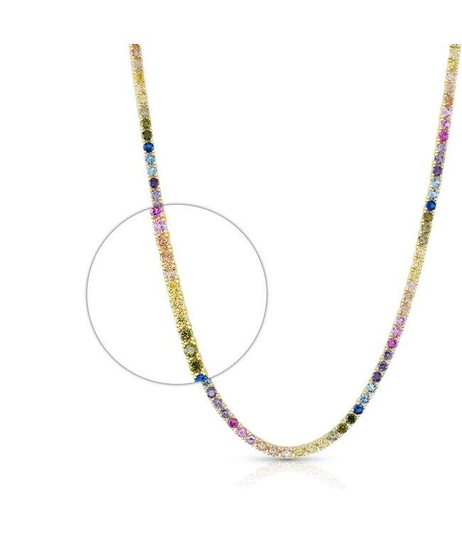 Jen Hansen Demi-Fine Rainbow Tennis Necklace