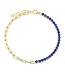 Jen Hansen Demi-Fine Half & Half Paperclip CZ Tennis Bracelet Blue