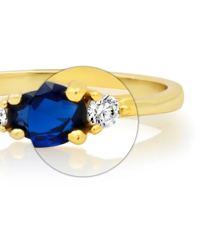 Jen Hansen Demi-Fine CZ Oval Ring Blue