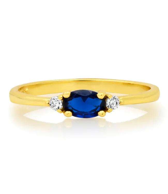 Jen Hansen Demi-Fine CZ Oval Ring Blue