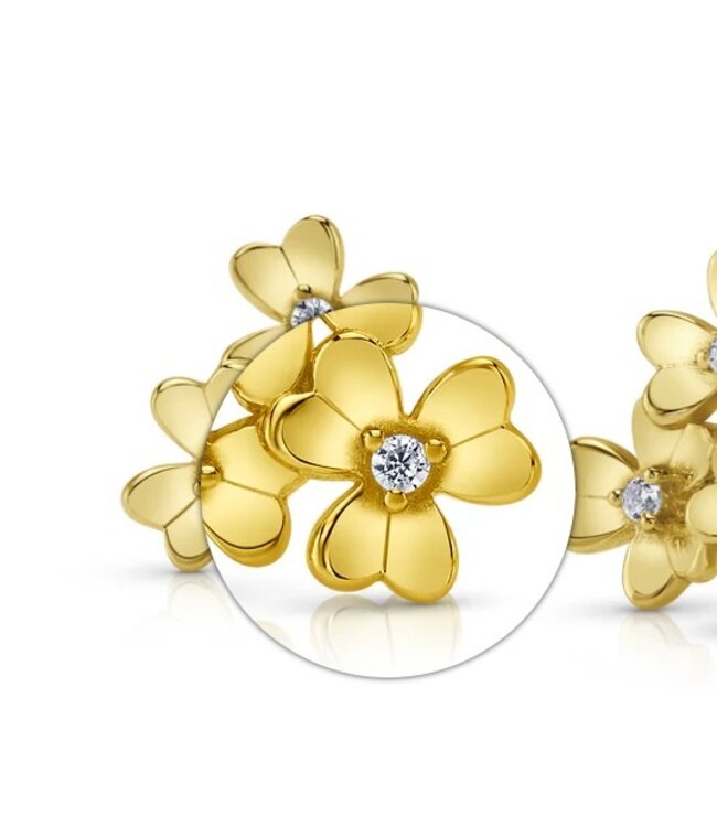 Jen Hansen Demi-Fine Clover Cluster Stud Earrings