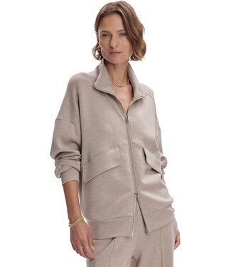Varley Garcia Zip Through Sweat Taupe Marl