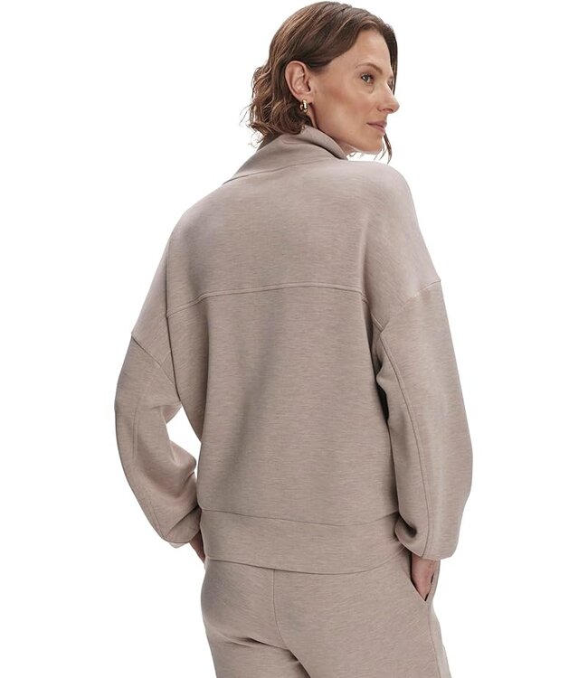 Varley Garcia Zip Through Sweat Taupe Marl