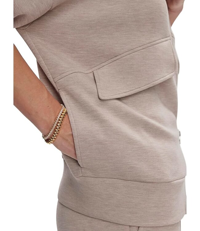 Varley Garcia Zip Through Sweat Taupe Marl