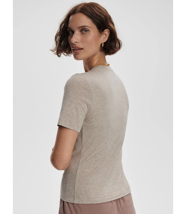 Varley Regina Fitted Tee Taupe Marl