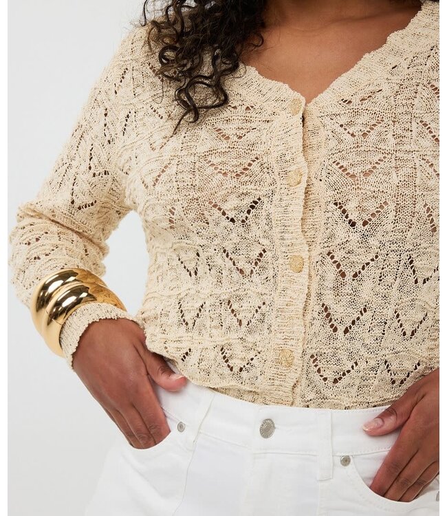 Esqualo Fancy Knit Cardigan Light Sand
