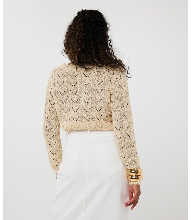 Esqualo Fancy Knit Cardigan Light Sand