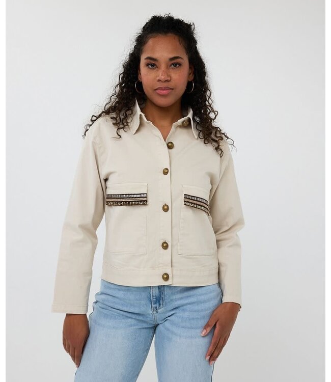 Esqualo Fancy Embellished Jacket Sand