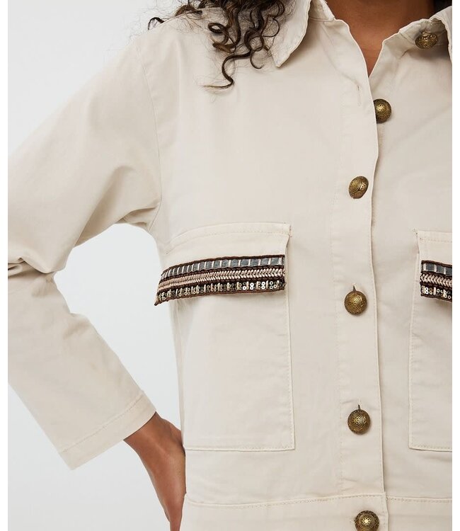 Esqualo Fancy Embellished Jacket Sand