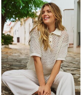 Esqualo Sweater Polo Knit Off White