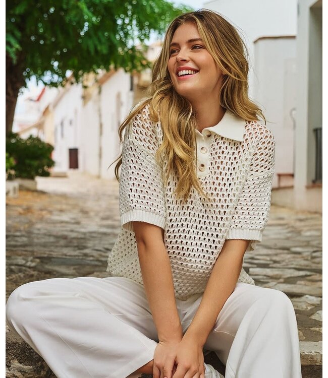 Esqualo Sweater Polo Knit Off White