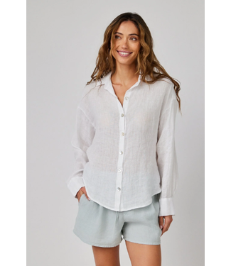 Bella Dahl Boyfriend Linen Button Down White