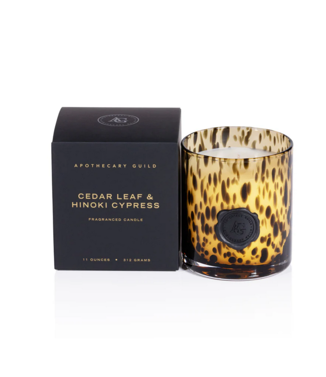 Zodax Apothecary Guild Opal Glass Candle Cedar Leaf & Hinoki Cypress