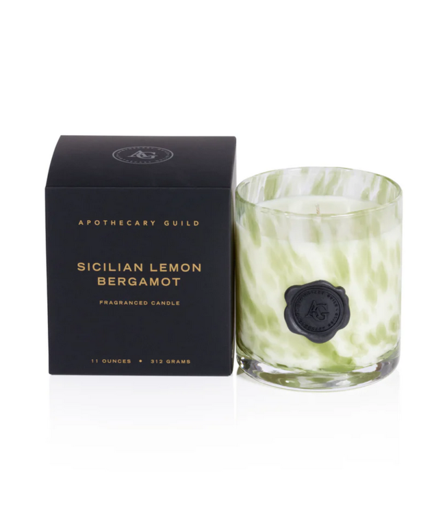 Zodax Apothecary Guild Opal Glass Candle Jar Sicilian Lemon Bergamot