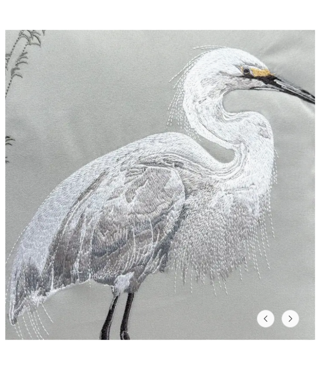 White Egret Lumbar Pillow