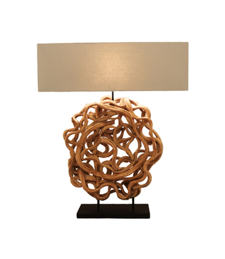 Sculpted Vine Lamp Ivory Linen Shade