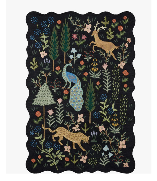 Silhouette Rug Midnight Menagerie Black
