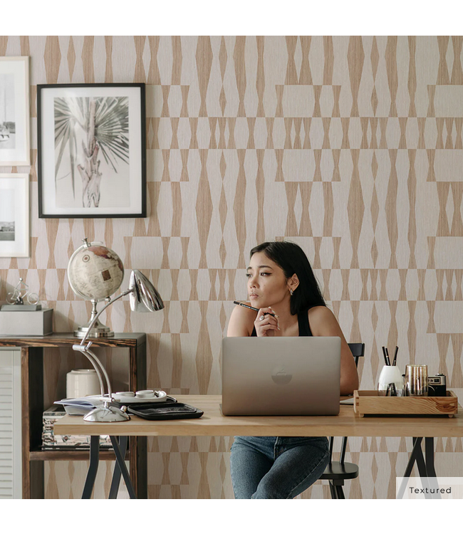 Tempaper & Co. Faux Grasscloth Geo Peel & Stick Wallpaper