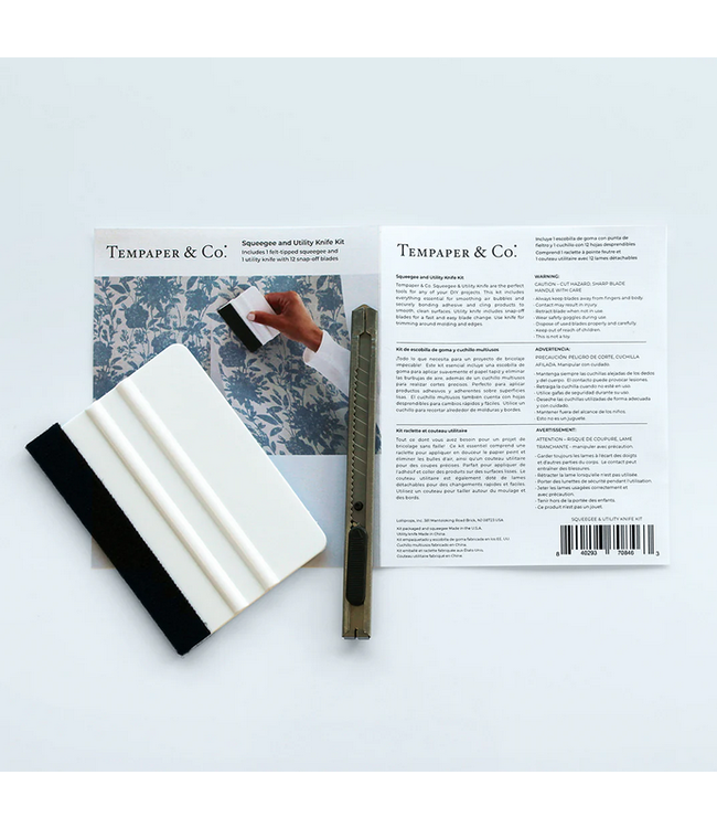 Tempaper & Co. Wallpaper Squeegee & Utility Knife Kit