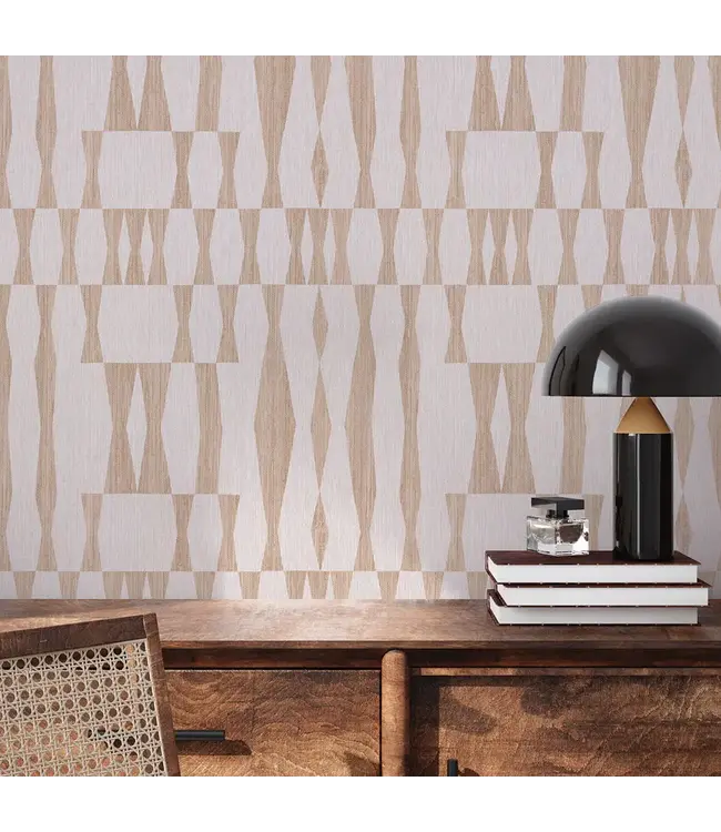 Tempaper & Co. Faux Grasscloth Geo Peel & Stick Wallpaper
