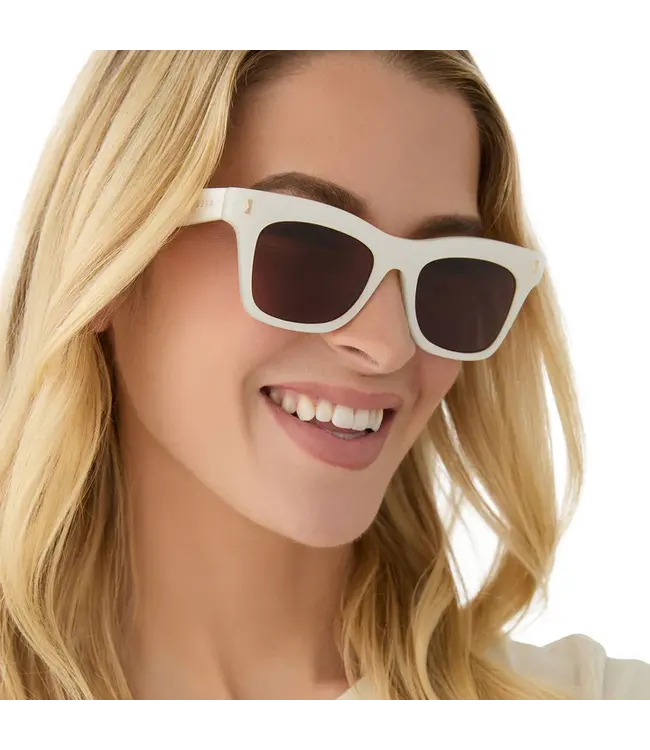 Diff Eyewear Bradley Opaline & Brown Sunglasses