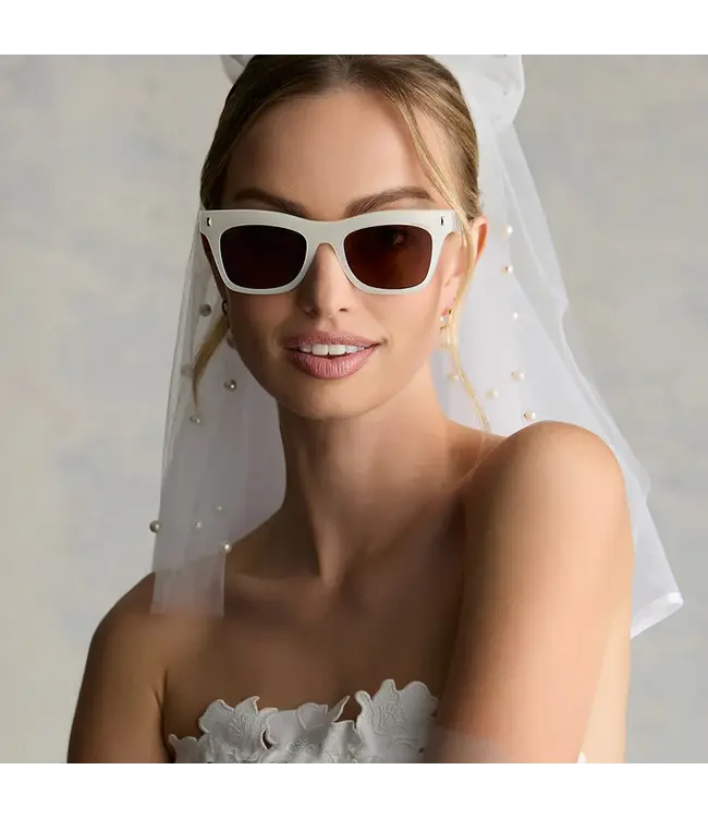 Diff Eyewear Bradley Opaline & Brown Sunglasses