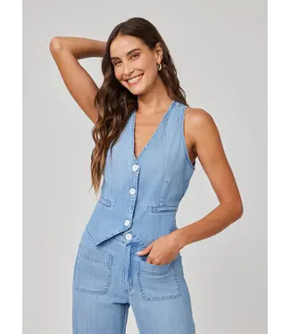 Bella Dahl Wren Welt Pocket Vest Sea Breeze