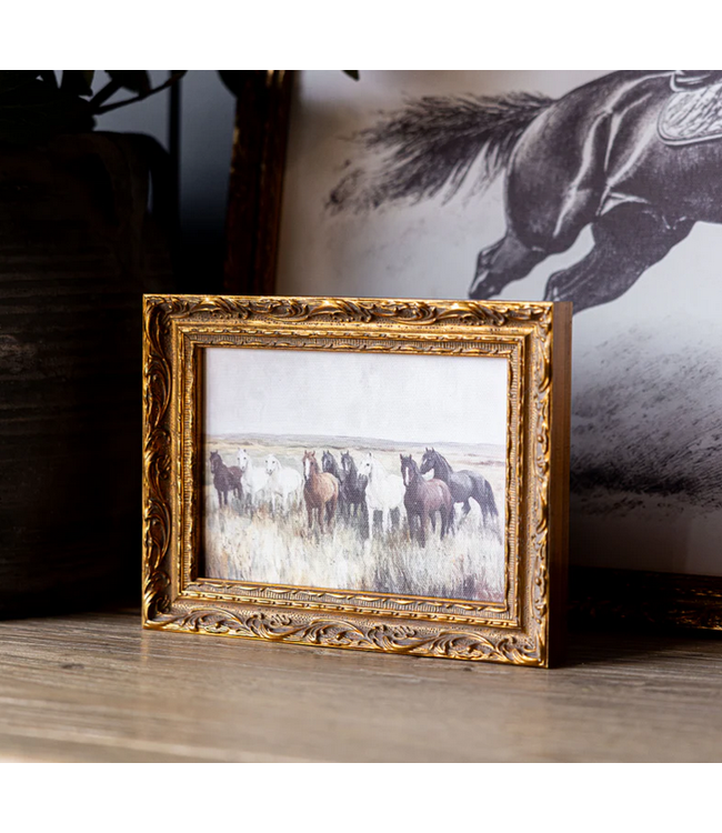 Wild Horses Brass Gold Mould Frame 8 x 10