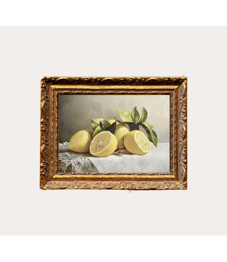 Muted Lemon Citrus French Brass Gold Mould Frame 5 x 7