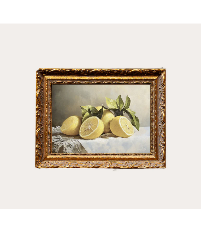 Muted Lemon Citrus French Brass Gold Mould Frame 5 x 7