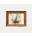 Sailing Sketch French Brass Gold Mould Frame 5 x 7