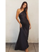 Olympia Asymmetrical Pleated Dress Black
