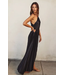 Olympia Asymmetrical Pleated Dress Black